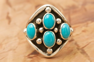 High Grade Sleeping Beauty Turquoise Sterling Silver Ring